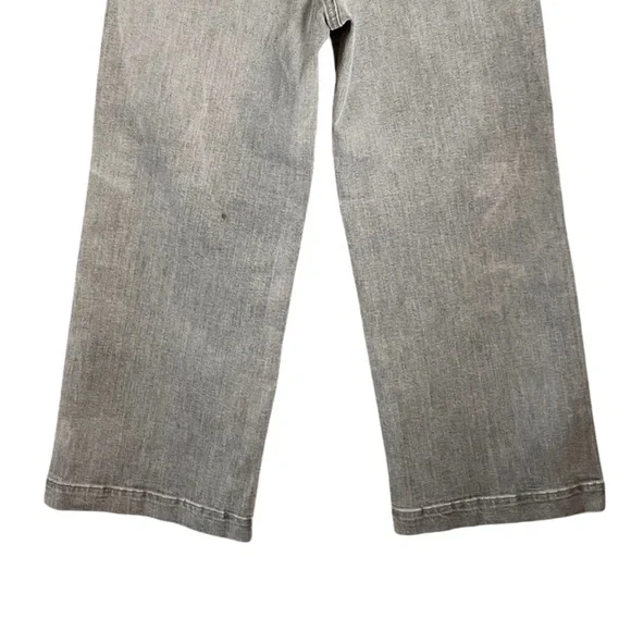 New AG Adriano Goldschmied High Rise Wide Leg Cropped Denim Jeans 27 Light Gray - Picture 9 of 16